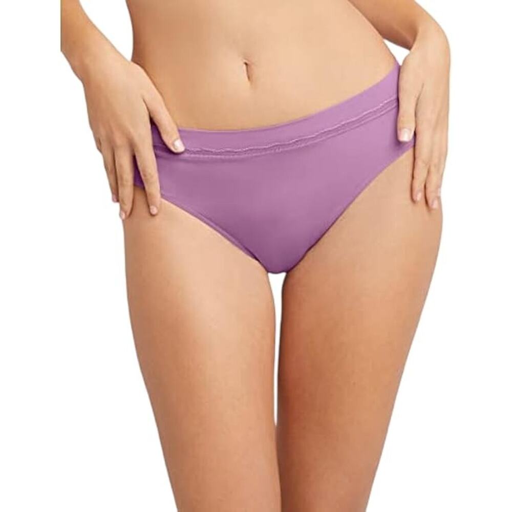 NWT Bali Womens One Smooth U Modern Microfiber Brief Size 6 Tinted Lavender